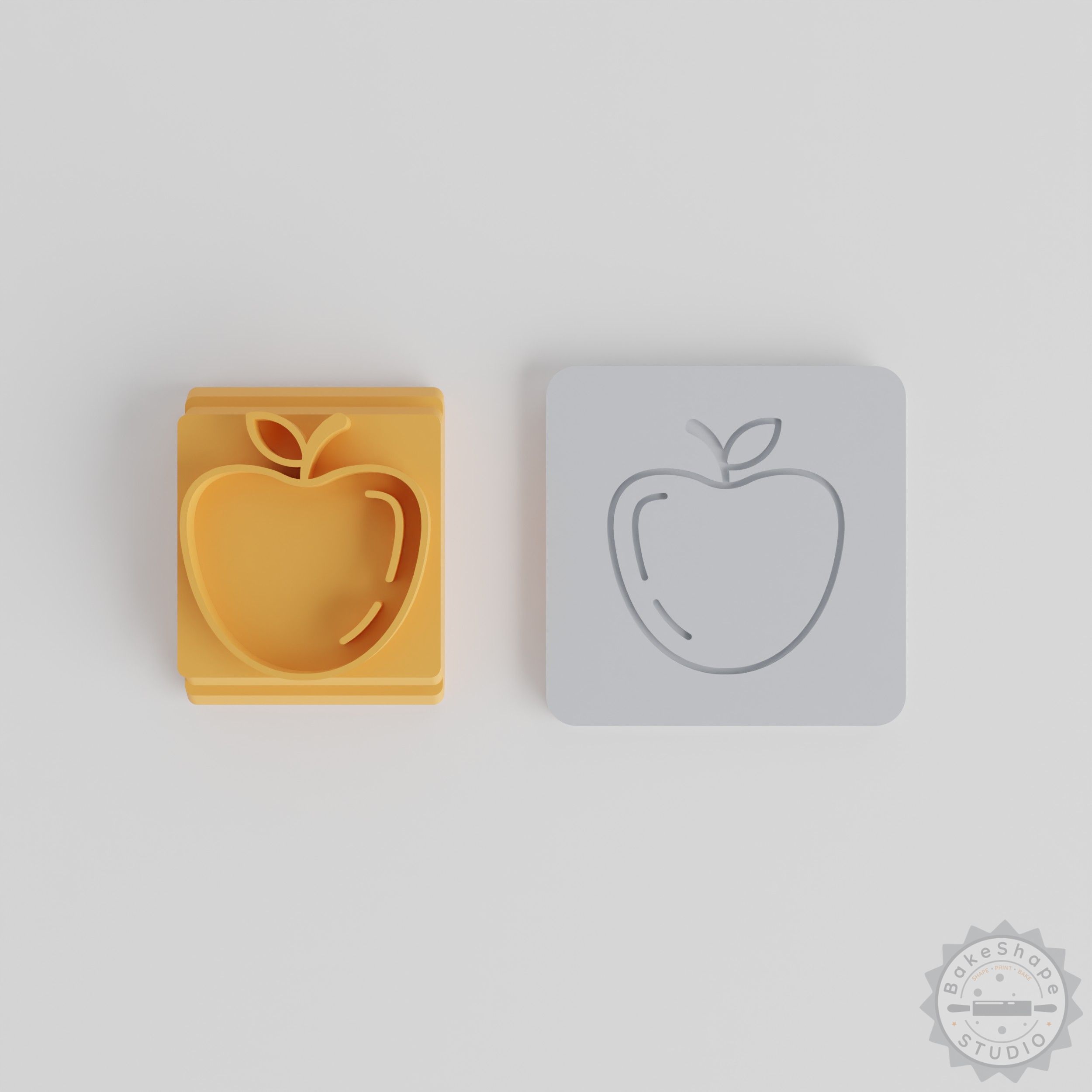 Apple Stamp Tile Set, 5 Pieces, Size Options for Clay, Cookies, Fondant Crafting