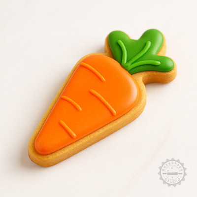 Decorated example 1 of Carrot Shape Cutter & Stamp Set, Perfect for Cookies & Fondant, 6-Piece Vegetable Design