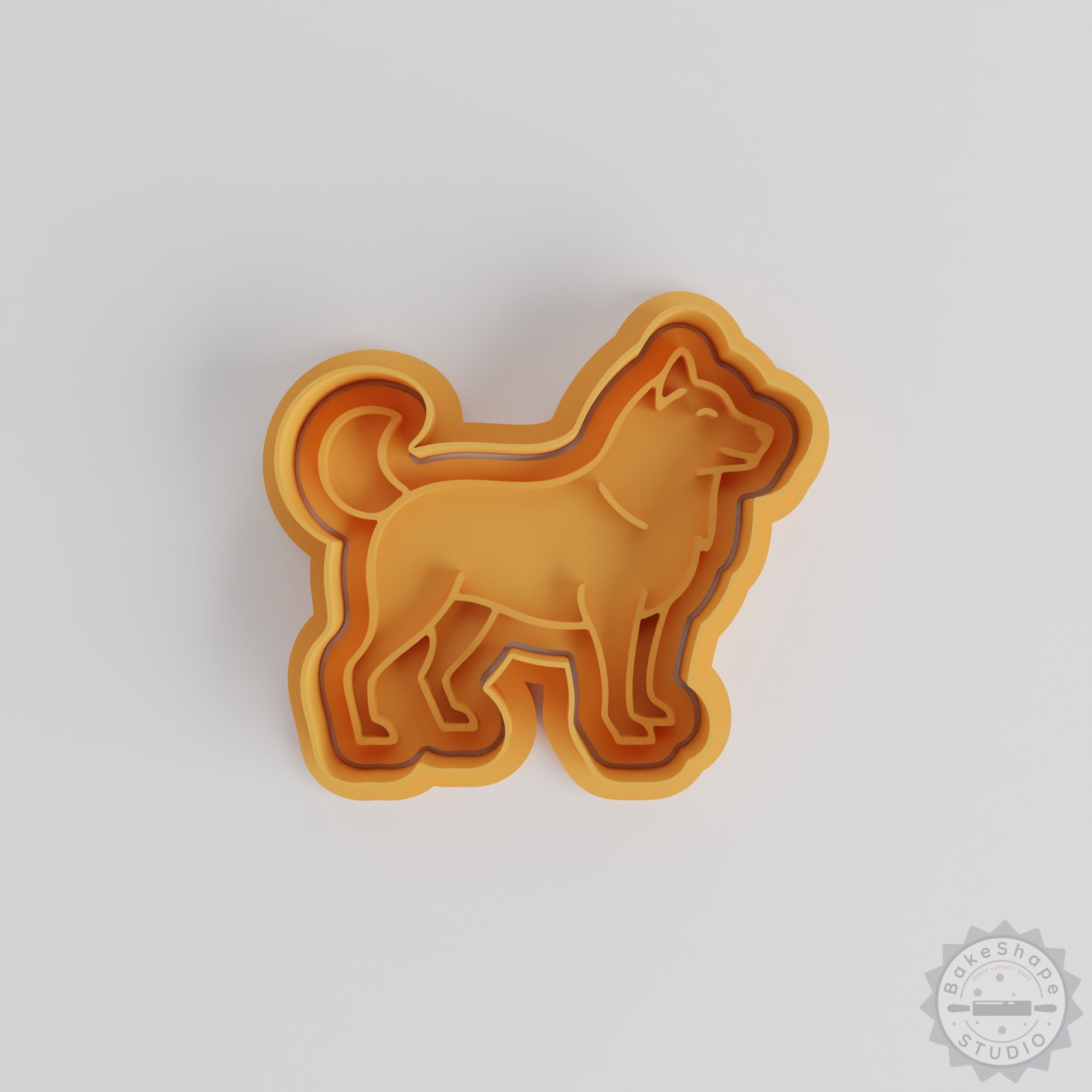 Alaskan Malamute Cookie Cutter and Stamp Set, 6-Piece, S/M/L Sizes, Perfect for Baking with Furry Dog Design