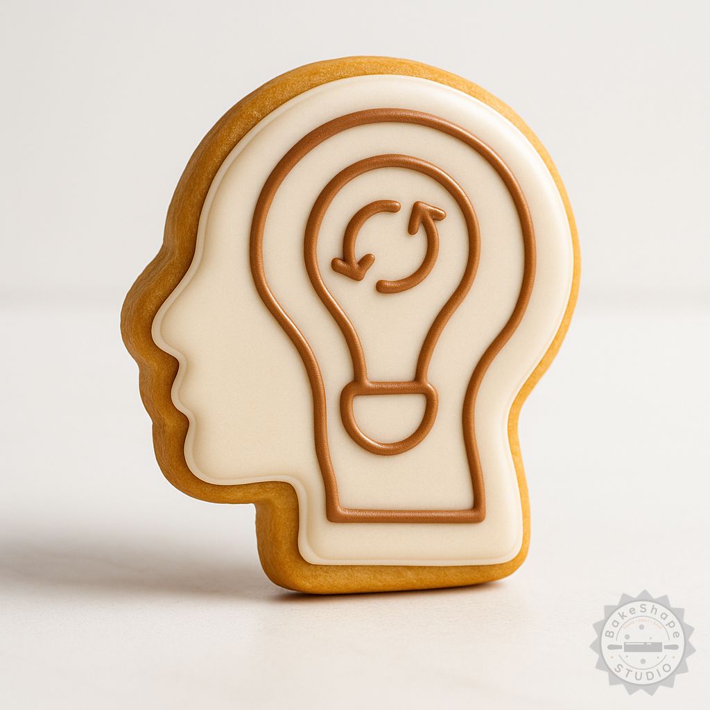 Think Process cookie cutter and stamp set STL for 3D printing featuring science and technology symbols
