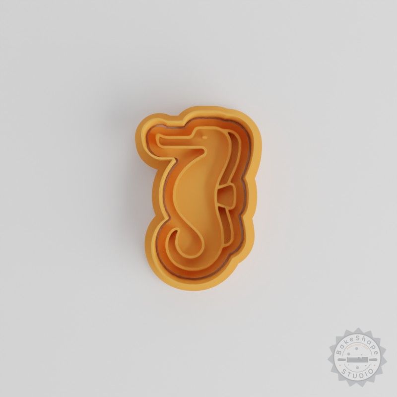Seahorse Cookie Cutter and Stamp Set, 6-Piece, Ocean Marine Animal Shapes, S/M/L Sizes