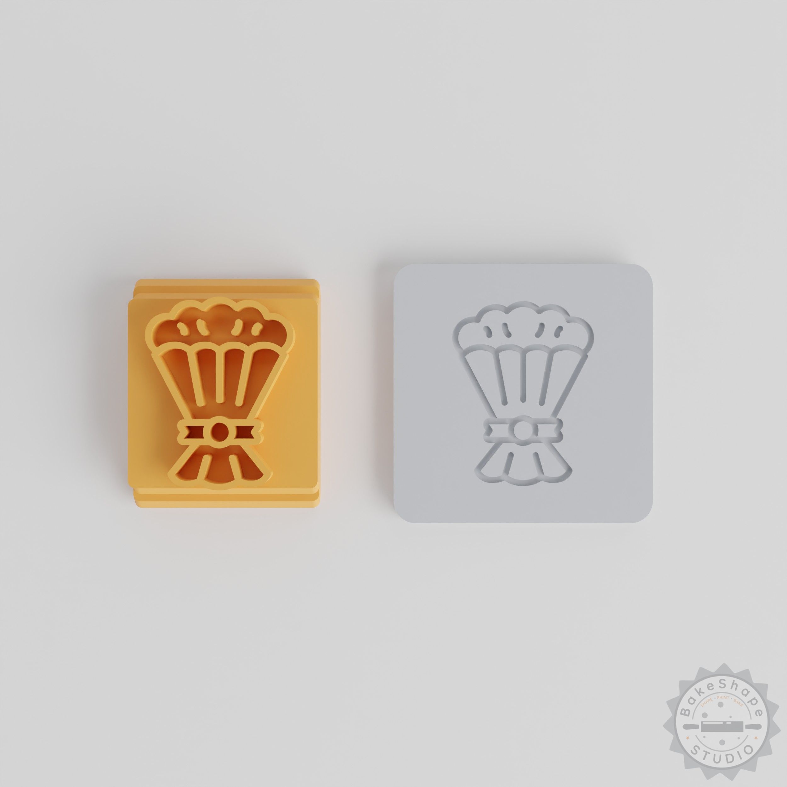 Flower Bouquet Stamp Tile Set, 5 Motif Sizes, Perfect for Clay Cookies Fondant