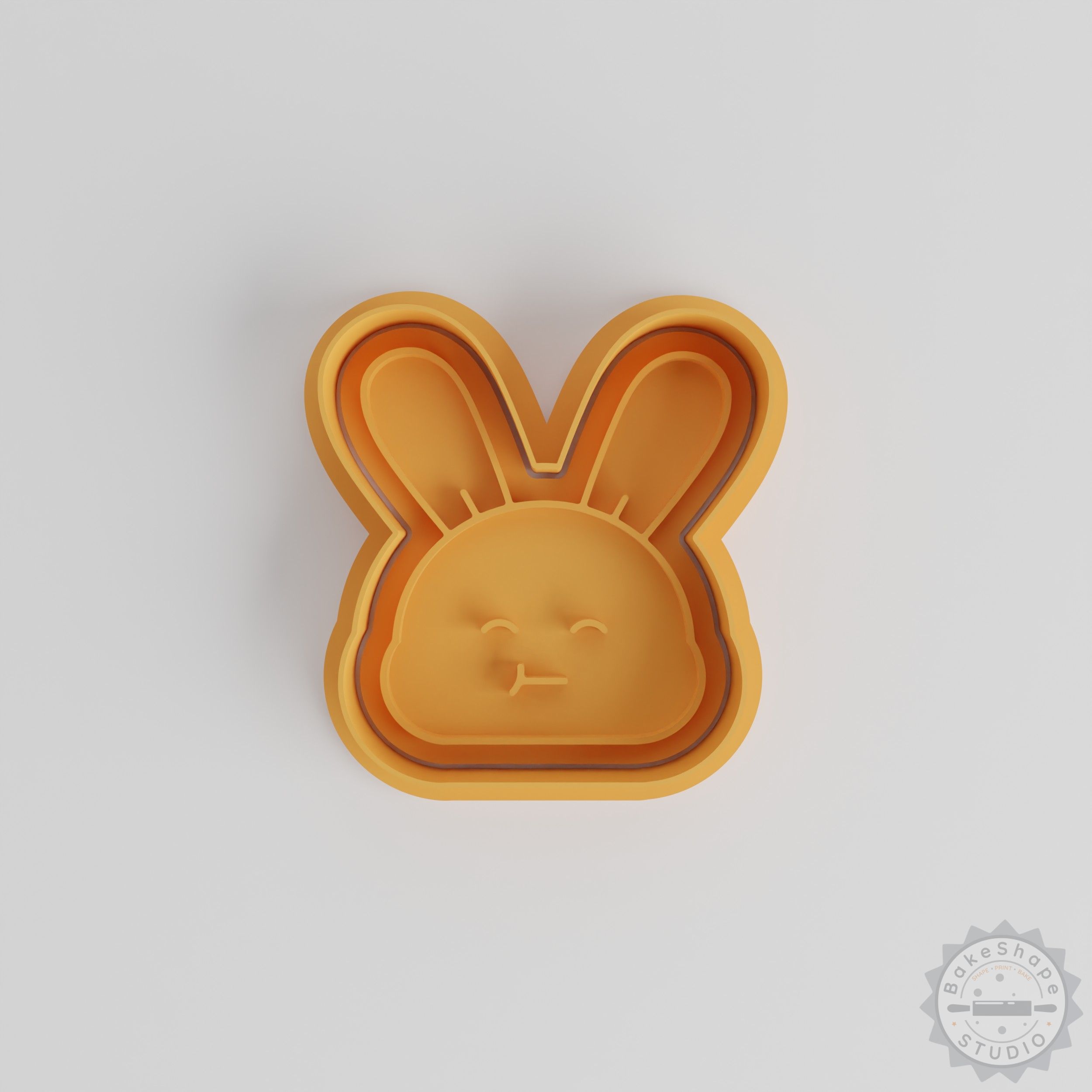Bunny rabbit cookie cutter and stamp set STL for 3D printing Easter cookie designs