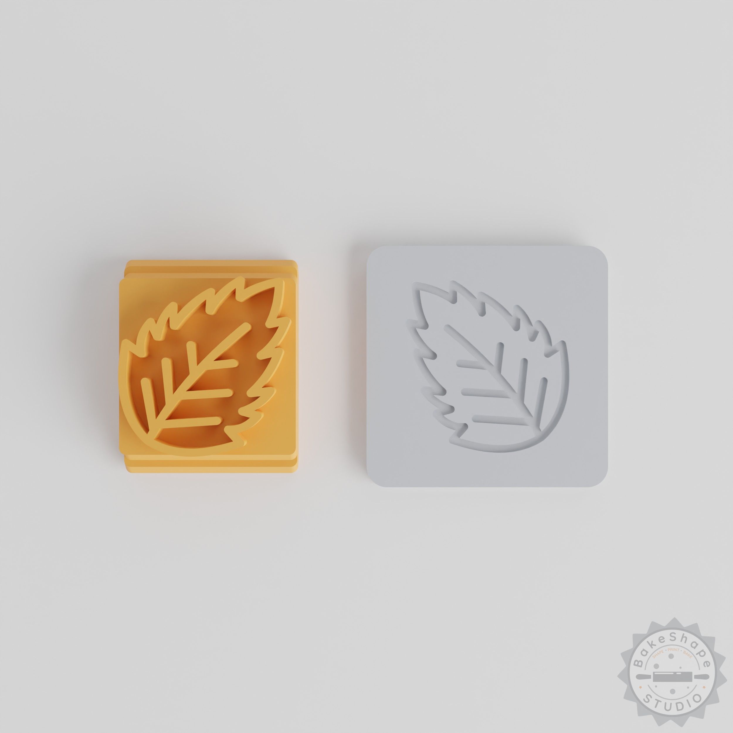 Leaf Motif Stamp Tile Set, 5 Piece, Sizes 20-40mm for Clay, Cookie, Fondant Crafting