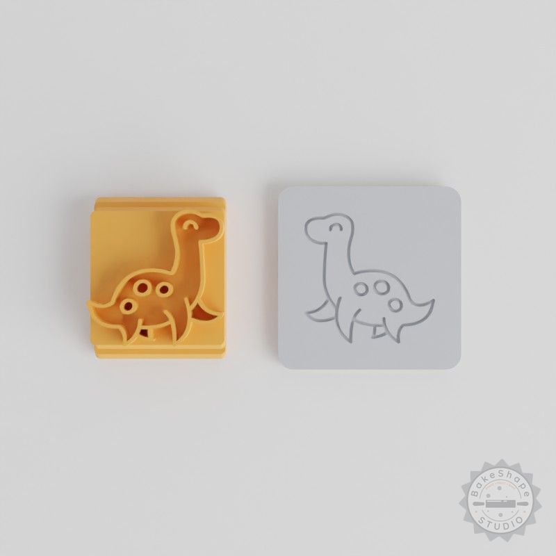 Plesiosaur Stamp Tile Set, 5 Sizes for Clay, Cookies, Fondant - Dinosaur, Prehistoric, Marine Reptile Motifs