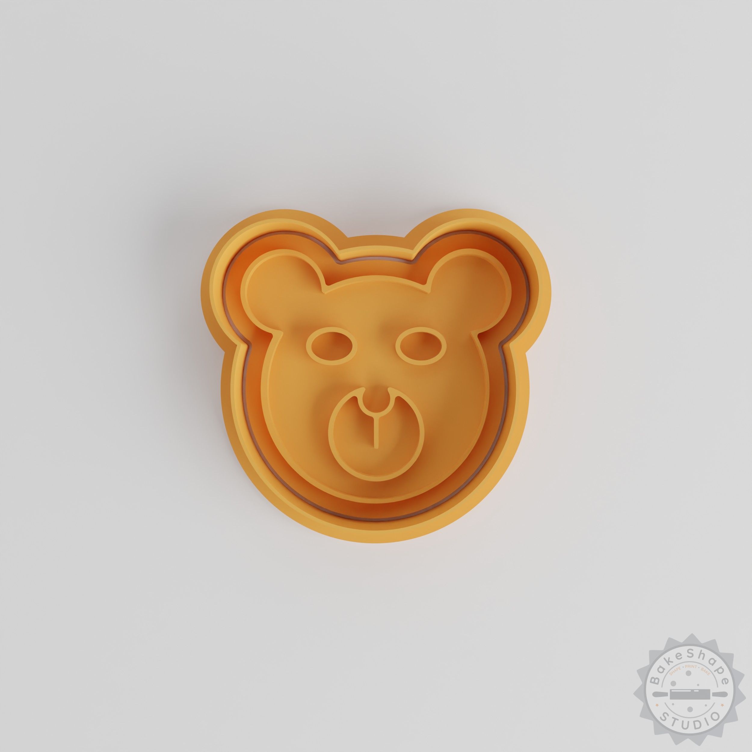 Bear Shape Cutter and Stamp Set, 6-Piece Cookie and Fondant Molds, Animal Themed Baking Tools