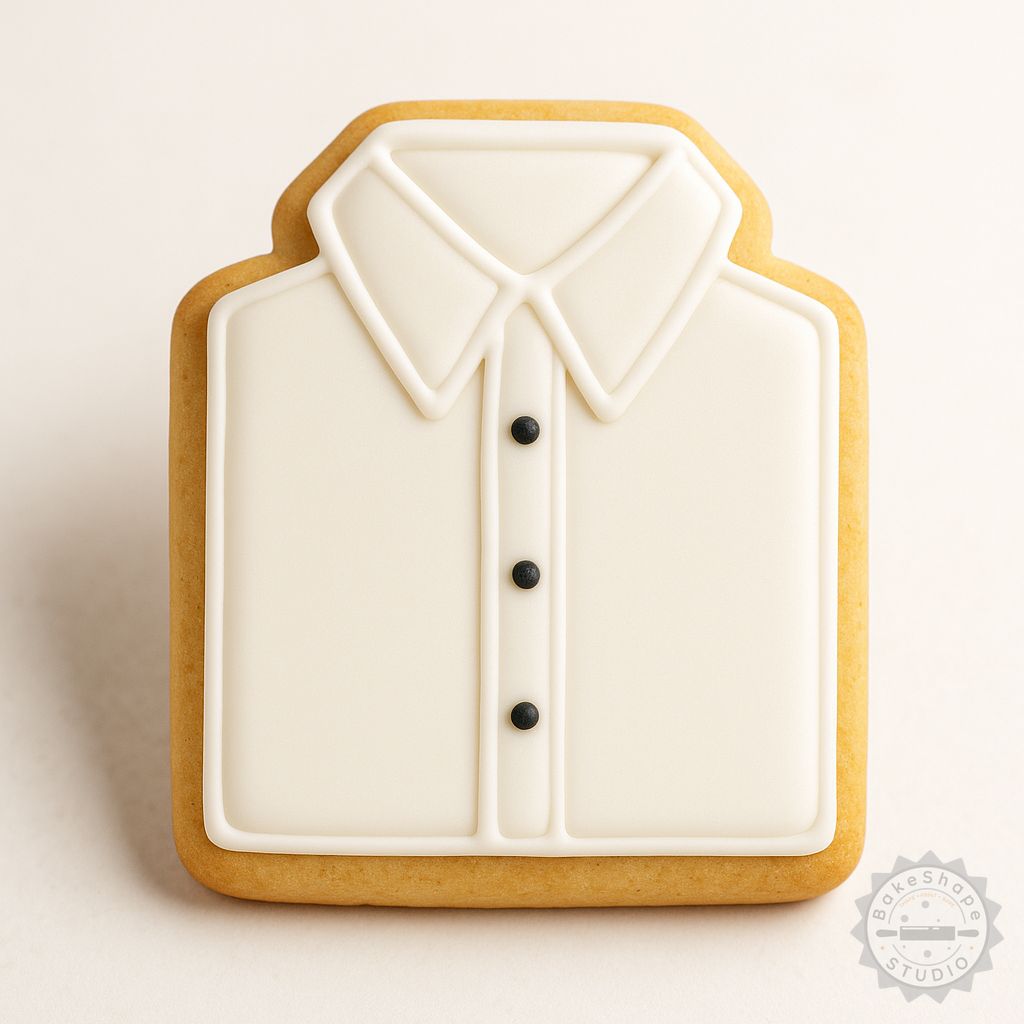 Men's Formal Shirt cookie cutter and stamp STL for shaping and embossing cookies or fondant