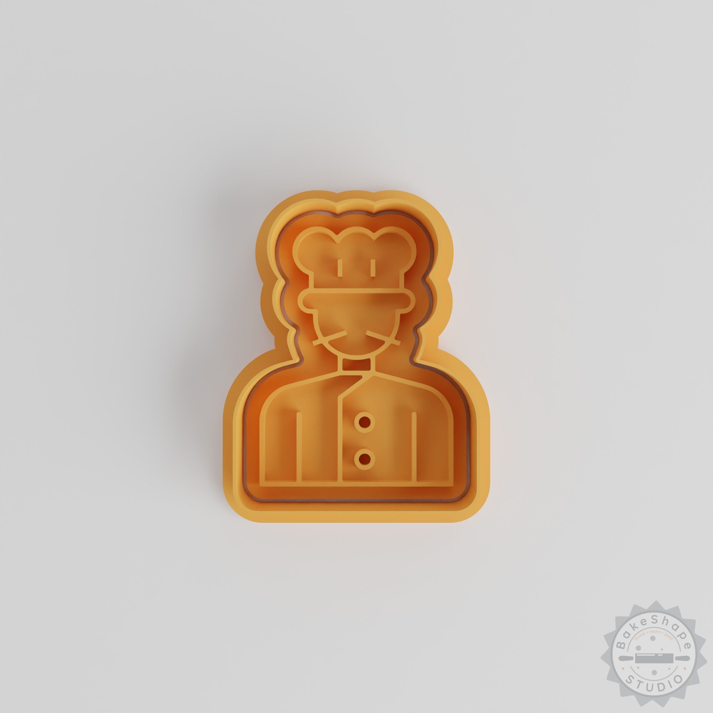Chef Shape Cutter & Stamp Set, 6 Pieces, Perfect for Cookies & Fondant, 3 Sizes