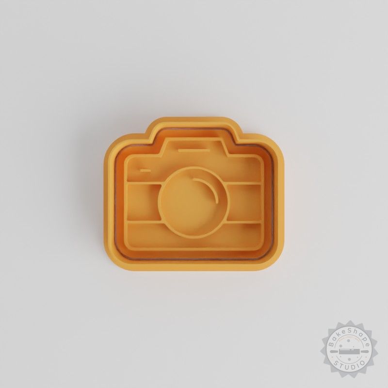 Camera Shape Cutter & Stamp Set, Perfect for Cookies, Fondant, Photography-themed, 3 Sizes, 6 Pieces