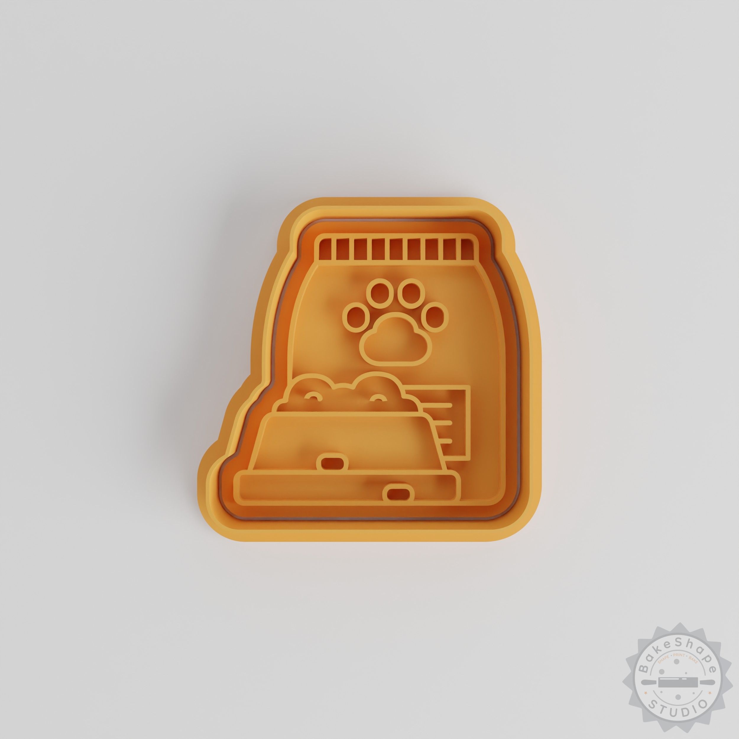 Pet Food Shape Cutter & Stamp Set, 6-Piece, Perfect for Cookies & Fondant, Pet Kibble Design, Sizes S/M/L