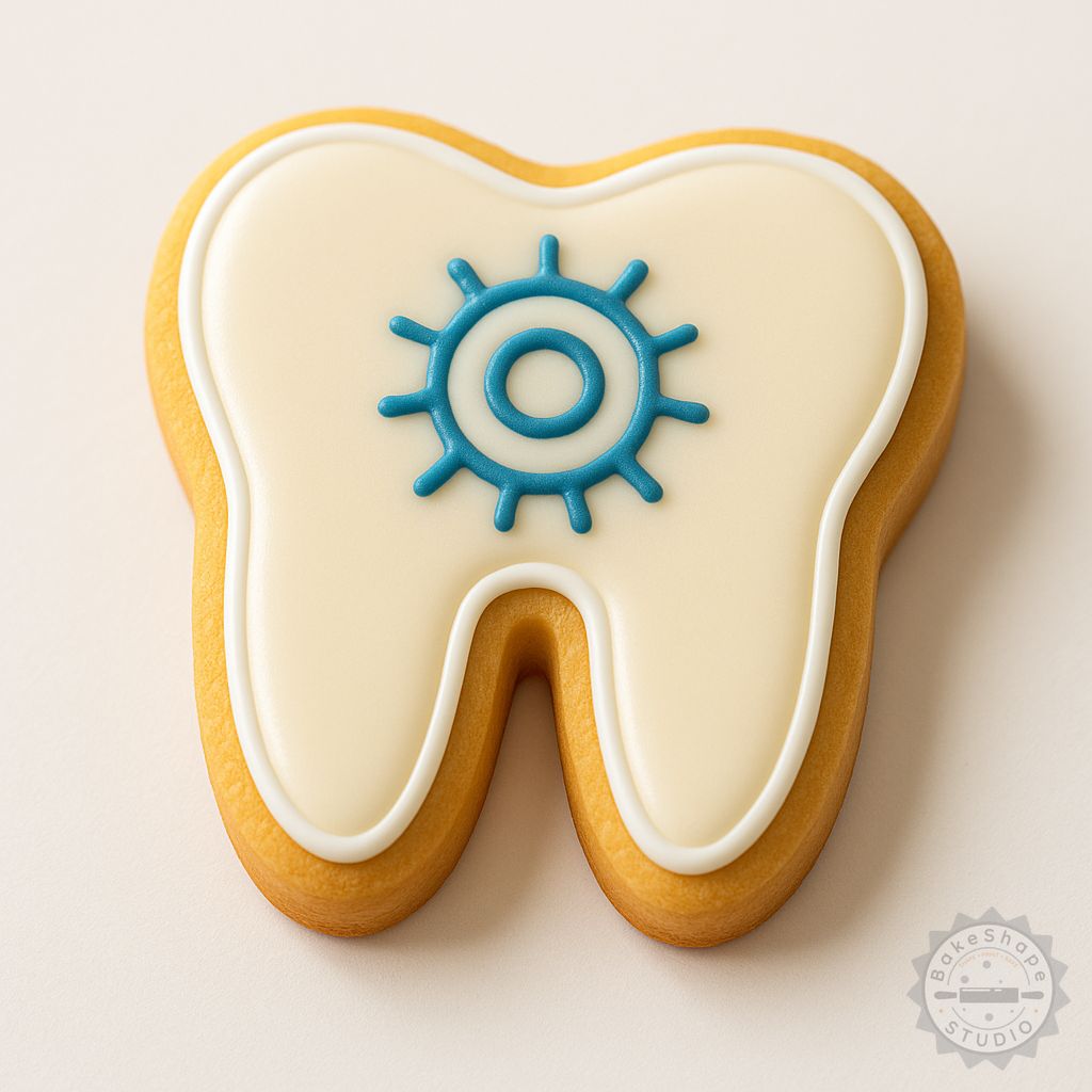 Dental care cookie cutter and stamp set STL for 3D printing cookie and fondant designs in small, medium, and large sizes
