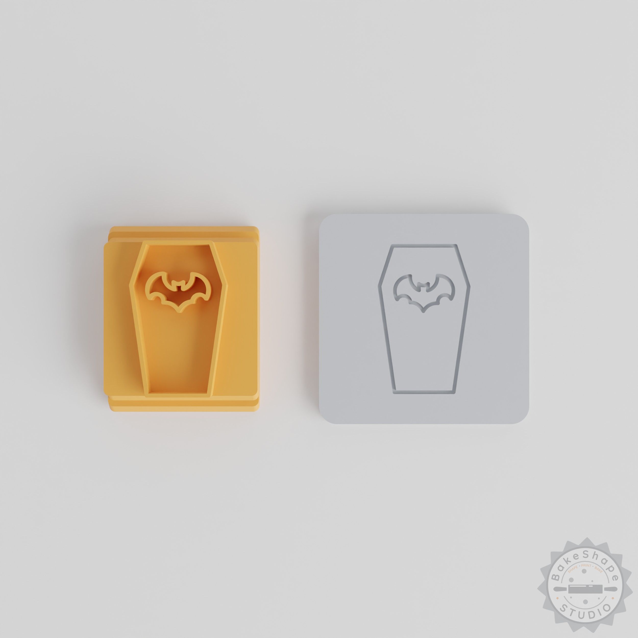 Vampire Coffin Stamp Tile Set, 5 Sizes, Halloween Cookie & Fondant Decorating Tool