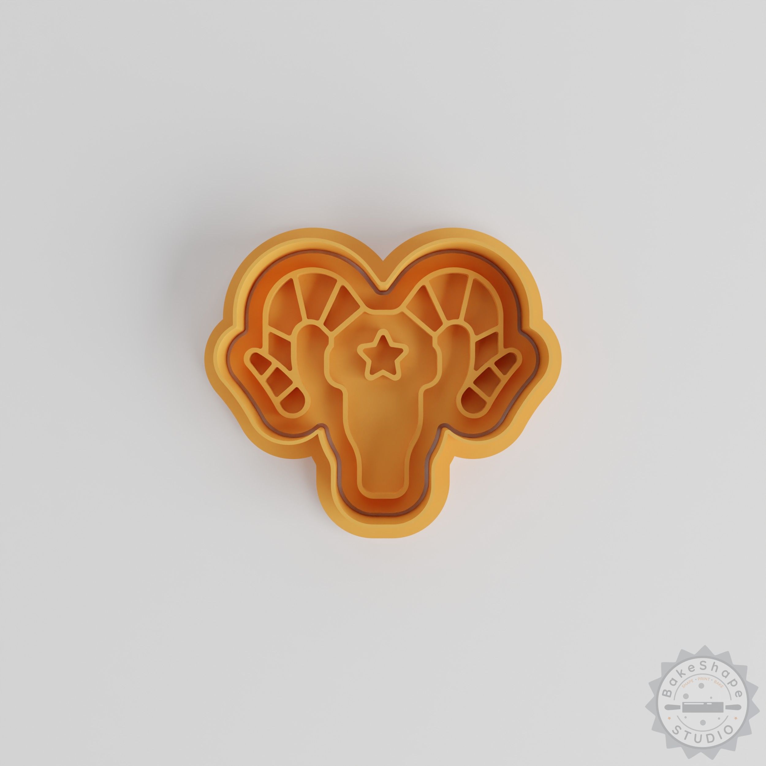Ram Skull Cookie Cutter & Stamp Set, 6 Pieces, Spooky Halloween Baking Tools
