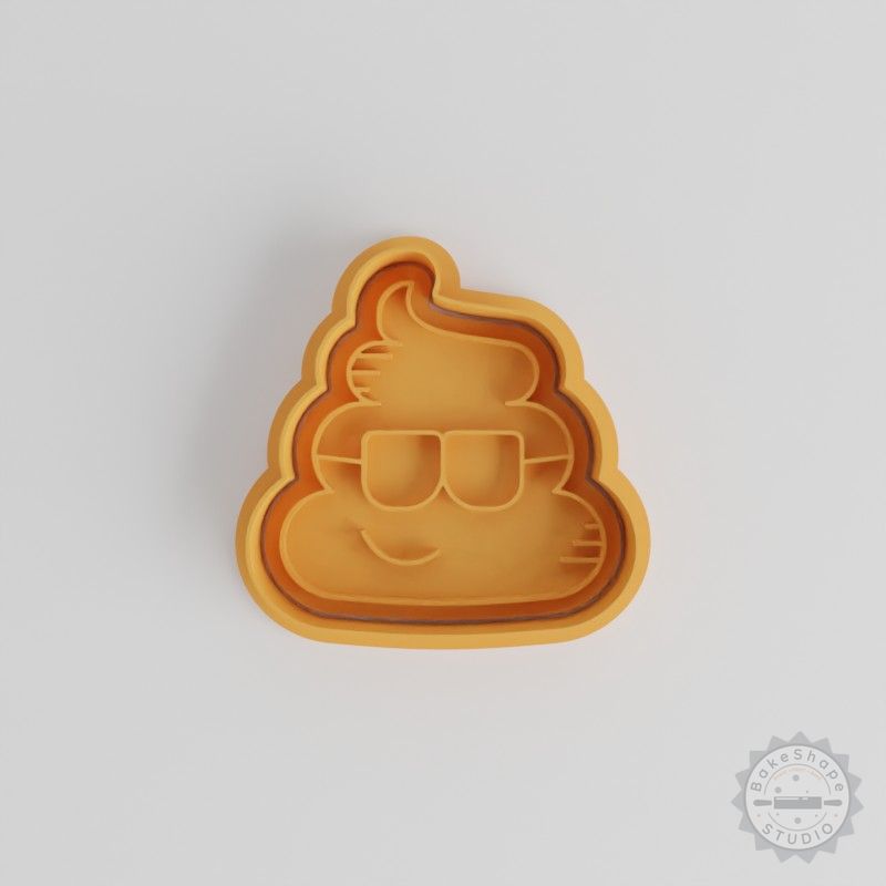 Poop Emoji Cookie Cutter and Stamp Set, Cool Poop Designs, S/M/L Sizes, Fondant Cutter Bundle