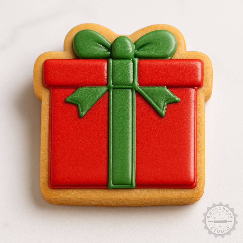 Gift Box cookie cutter and stamp 3D printable STL for small, medium, and large cookie and fondant shapes
