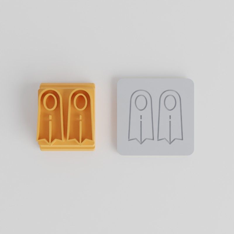 Flippers Stamp Tile Set, 5 Motif Sizes, Perfect for Clay, Cookies & Fondant, Travel, Holidays, Summer Vacation