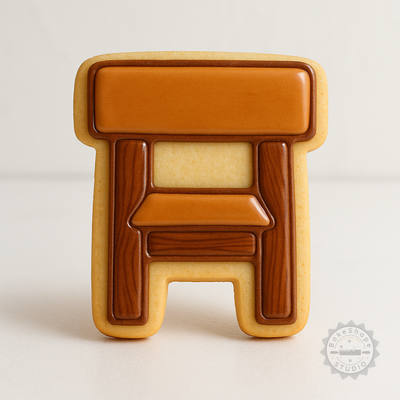Decorated example 1 of Dining Chair and Cookie Cutter Stamp Set, 6-Piece, S/M/L Sizes