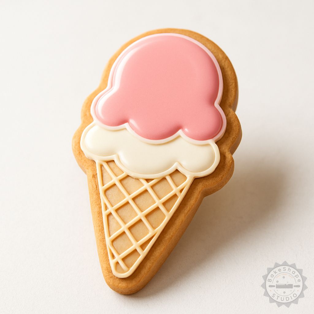 Ice Cream cutter and stamp set STL for cookie and fondant 3D printing with small, medium, and large sizes