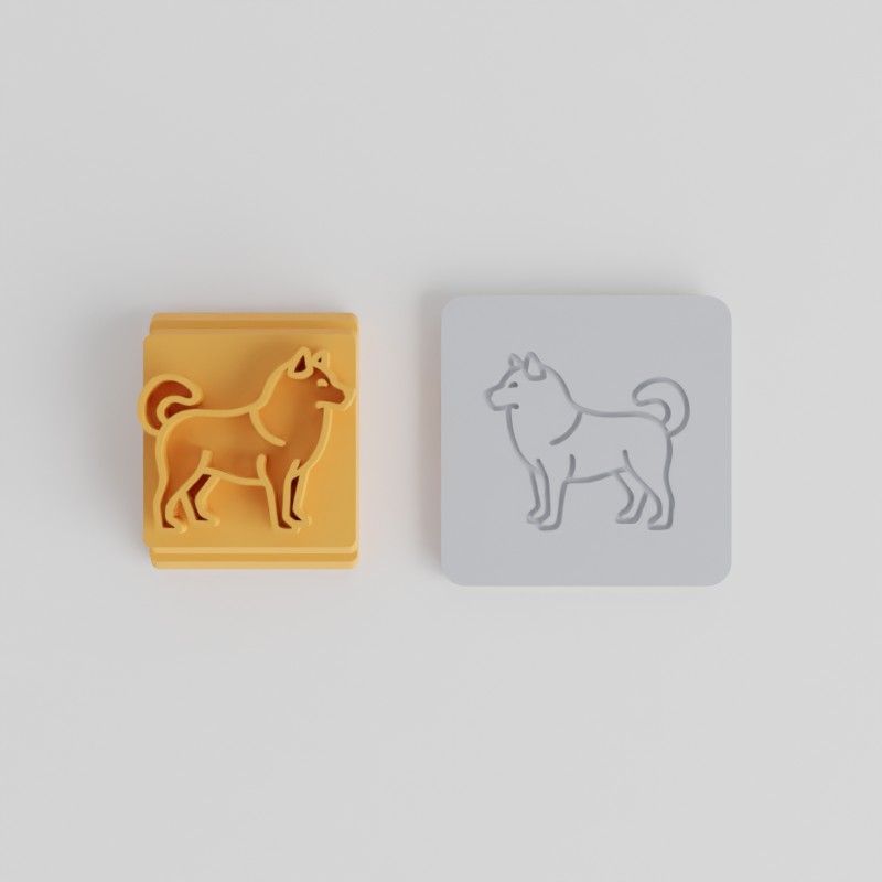 Alaskan Malamute Stamp Tile Set for Clay, Cookies, Fondant, 5 Design Sizes, Dog Breed Craft Tool