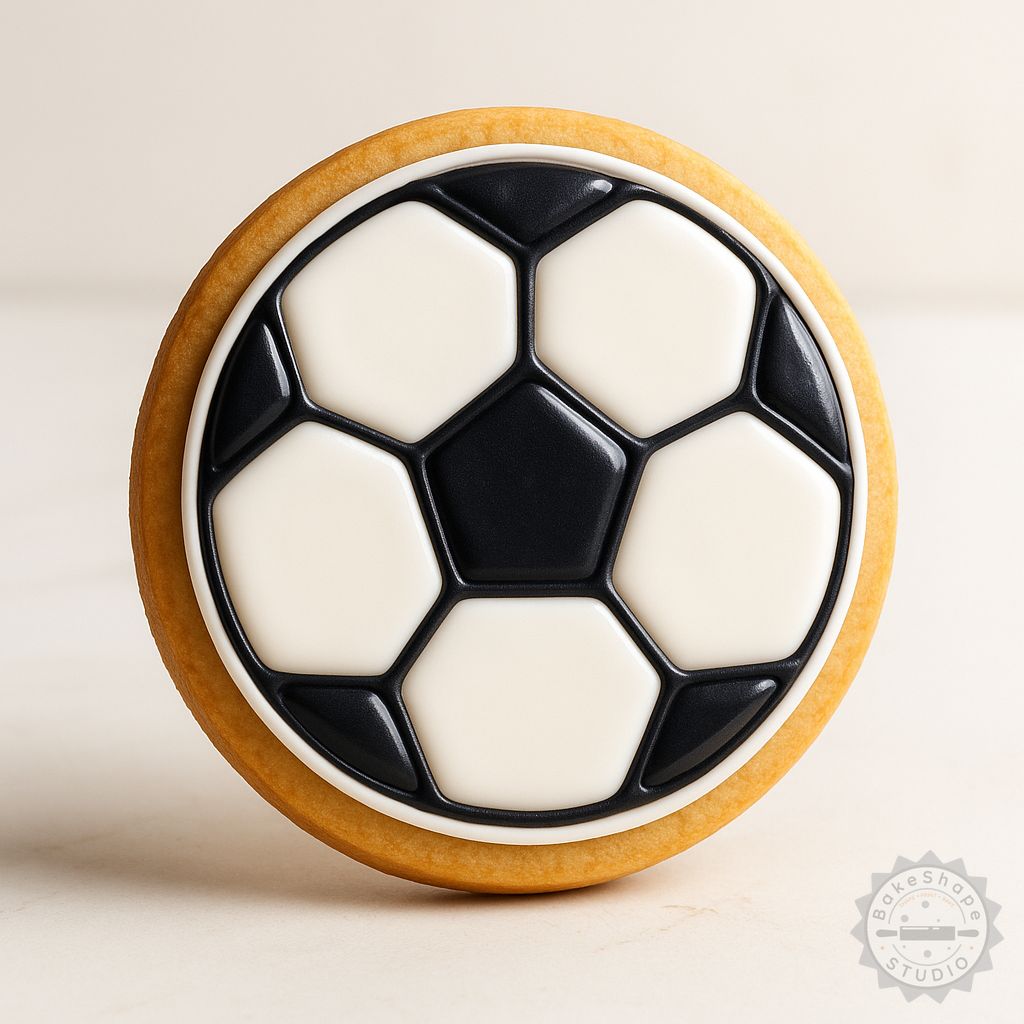 Football shape cutter and stamp set STL for 3D printing sports-themed cookies and fondant