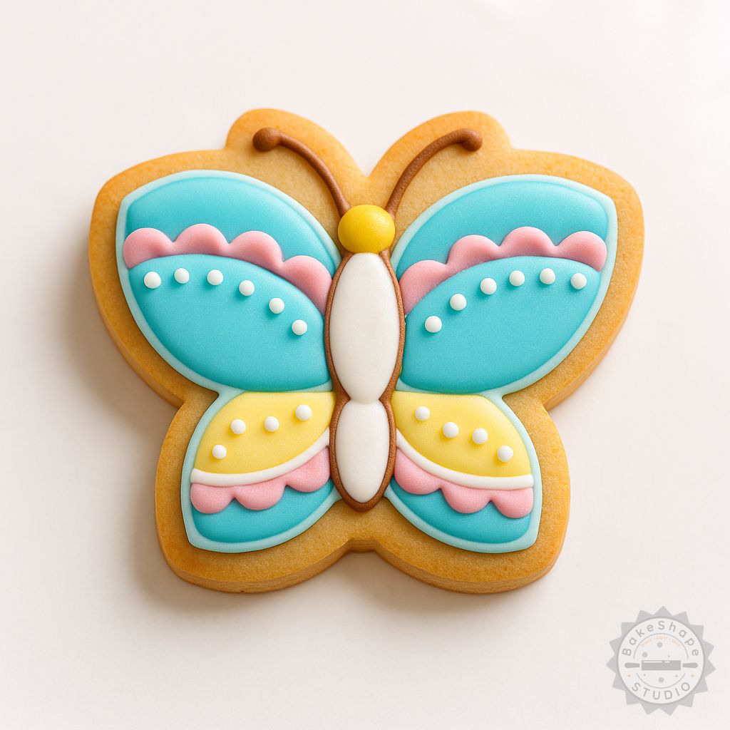 Butterfly cookie cutter and stamp set STL files for 3D printing in small, medium, and large sizes