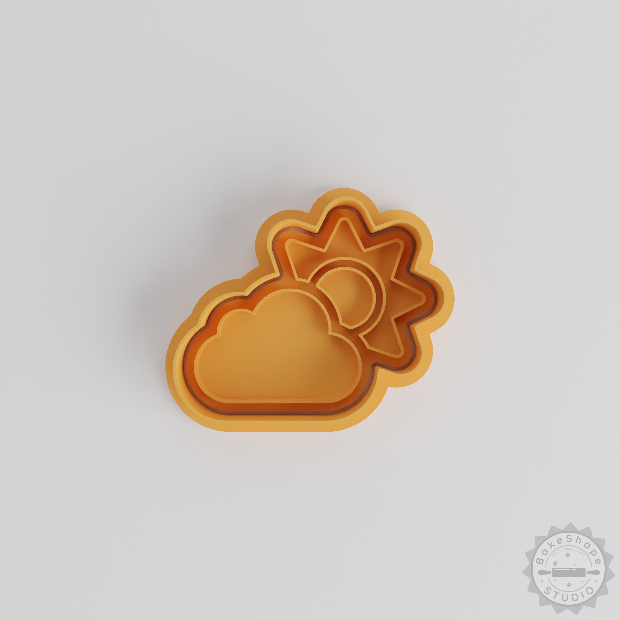 Cloud Sun Cookie Cutter and Stamp Set, 6-Piece, S/M/L, Ideal for Cookies and Fondant Designs
