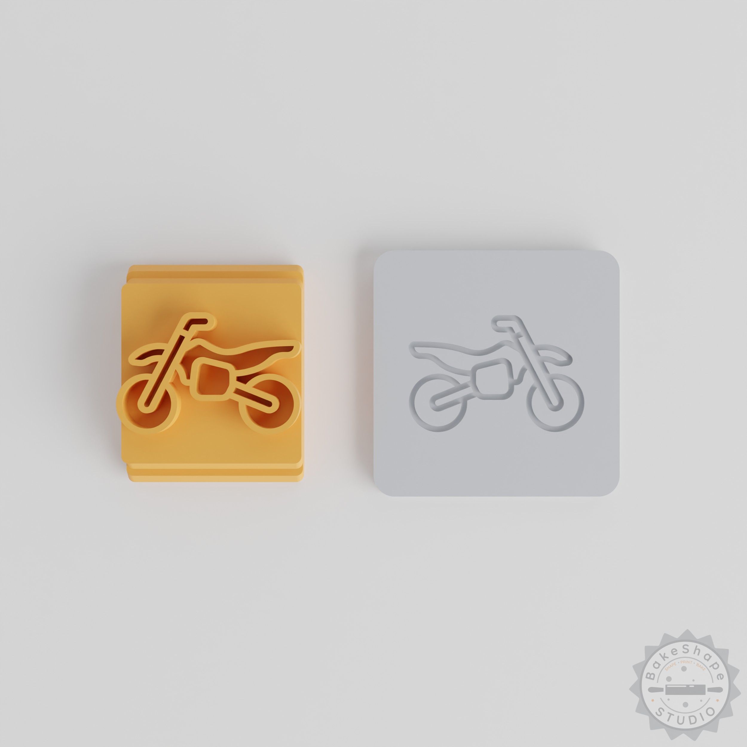 Motocross Motorbike Stamp Set, 5 Sizes for Clay, Cookie, Fondant Crafting