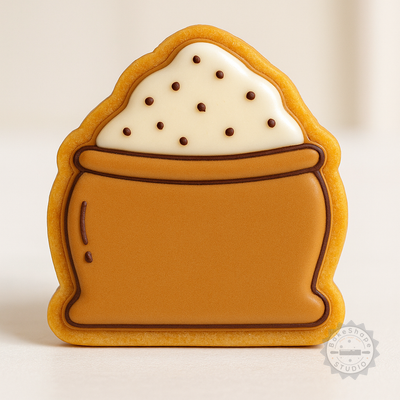 Decorated example 1 of Cookie & Fondant Flour Set with Shape Cutter & Stamp - 6-Piece Collection, S/M/L, Baking Supply
