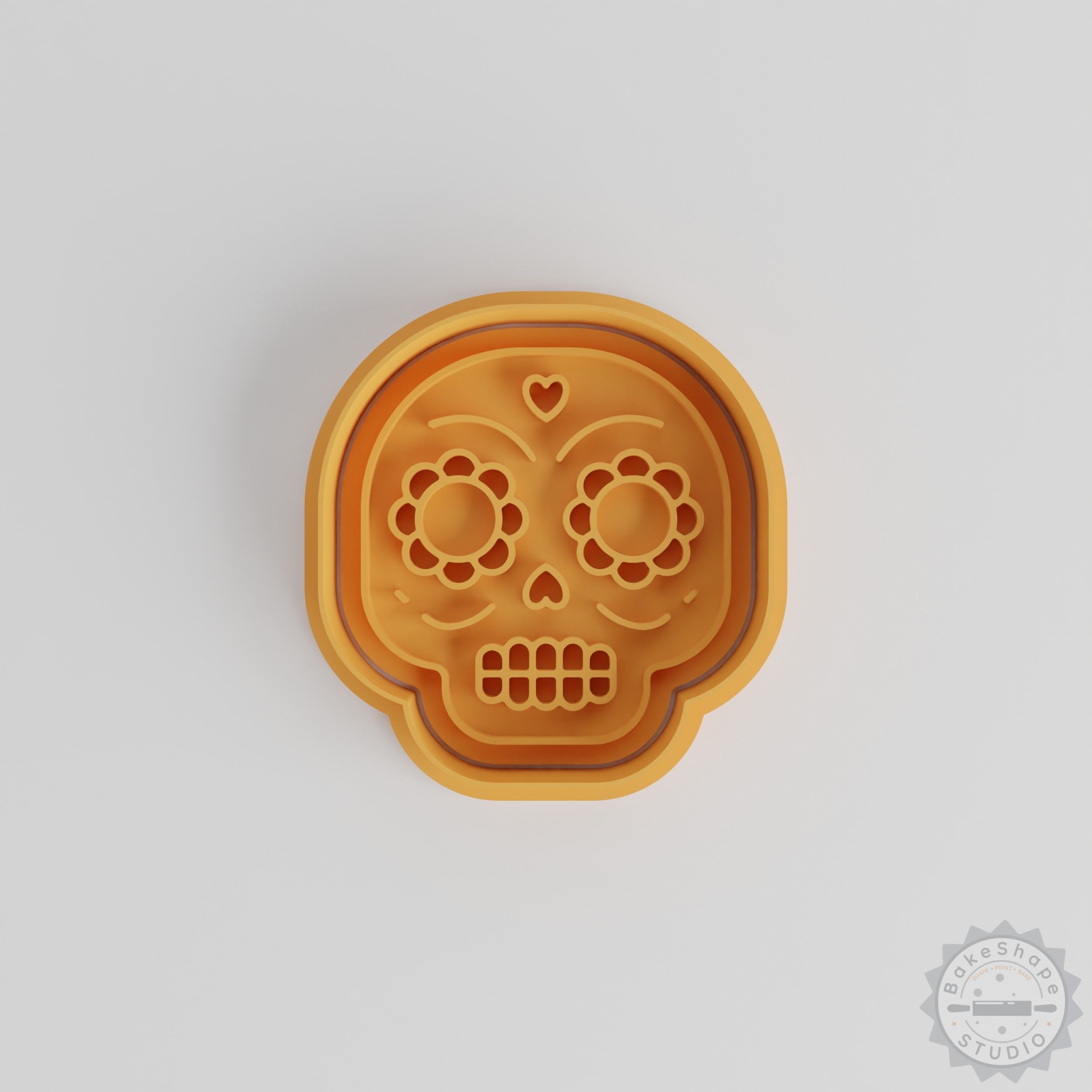 Skull Shape Cookie Cutter and Stamp Set, 6-Piece, S/M/L, Calavera Design, Day of the Dead Baking Tools