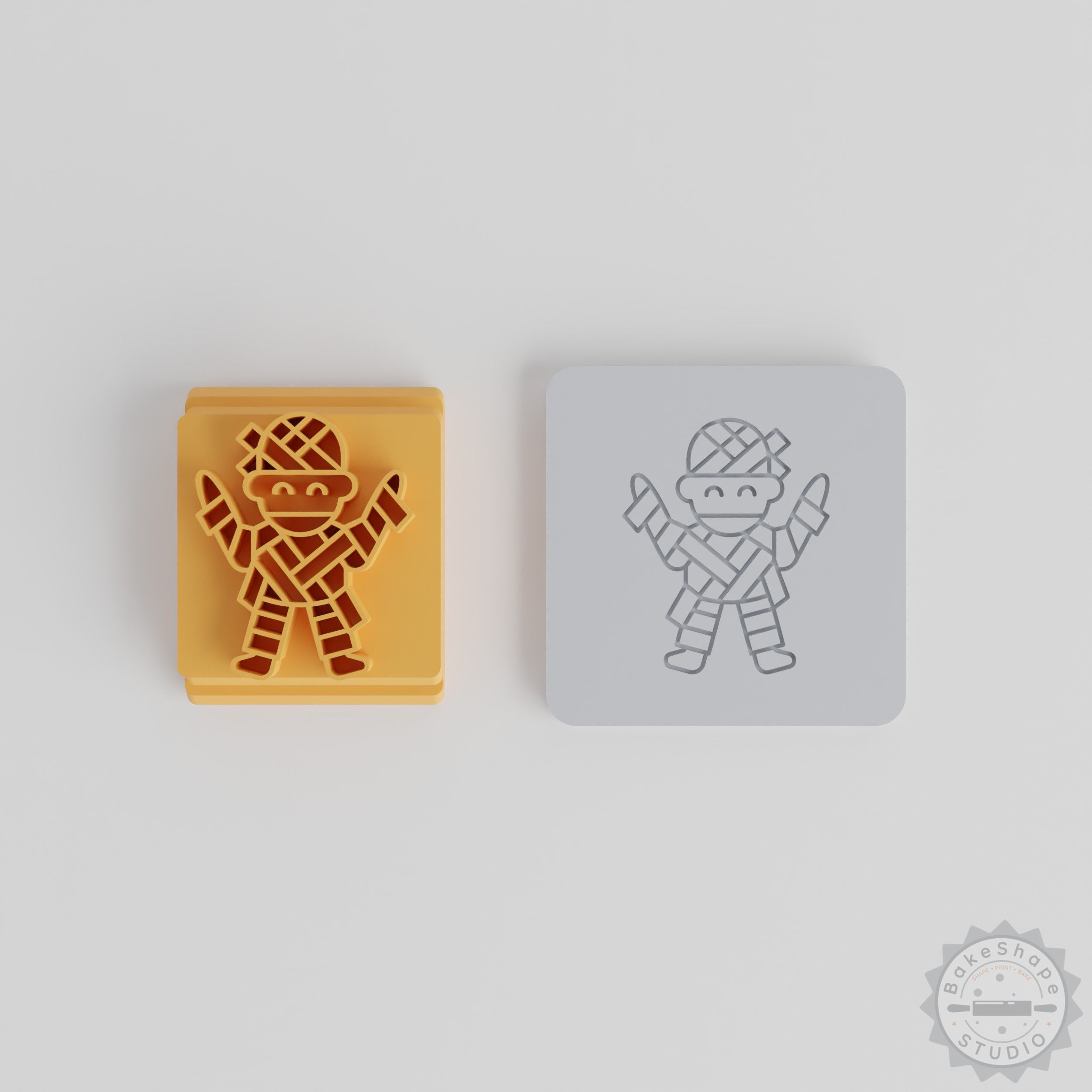 Mummy Stamp Tile Set, 5 Sizes, Perfect for Clay, Cookies, Fondant, Halloween Character Design