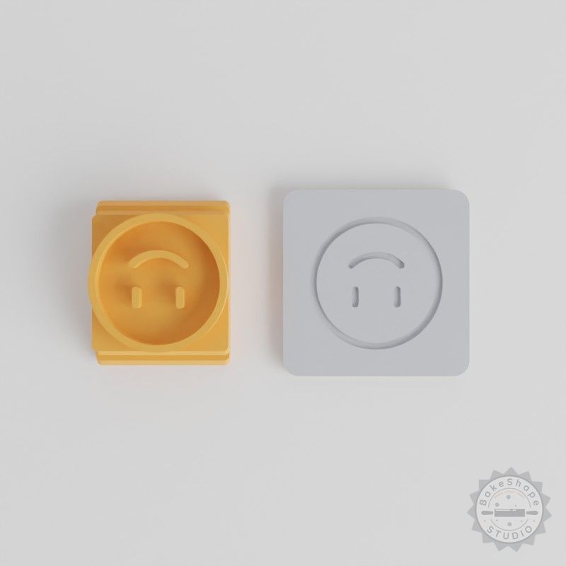 Upside Down Stamp Tile Set, 5 Sizes for Clay, Cookies, Fondant in Inverted Smile and Emoji Designs