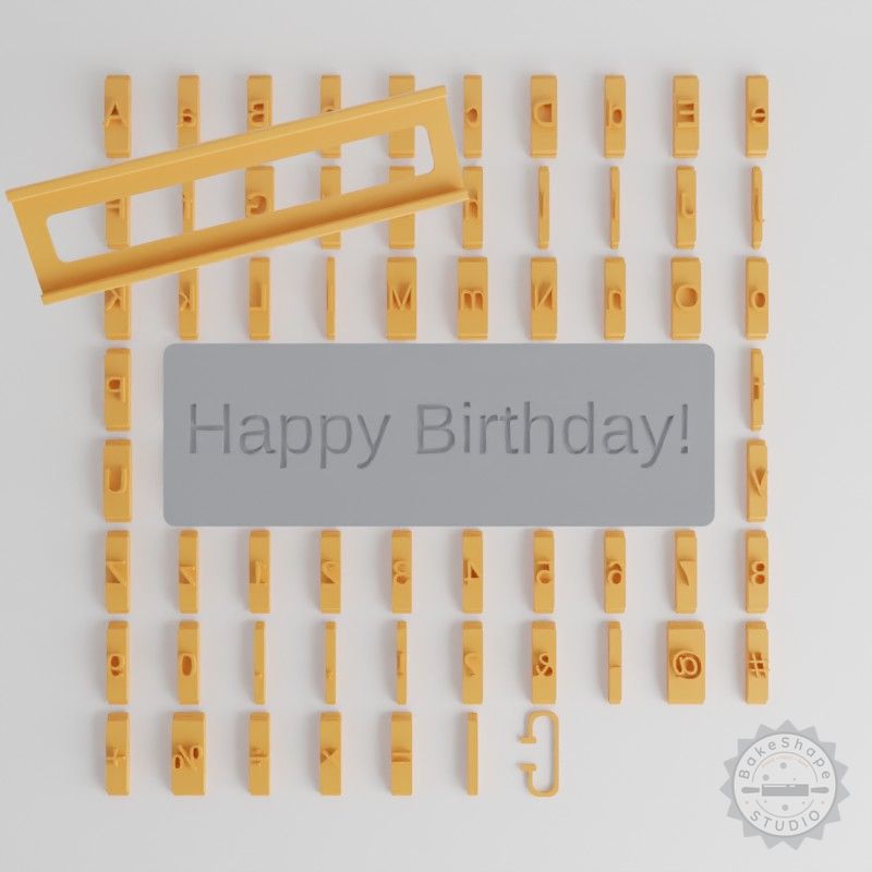Font Tile Set, Liberation Sans, 80-Piece 1/2" Size for Clay, Cookies, Fondant