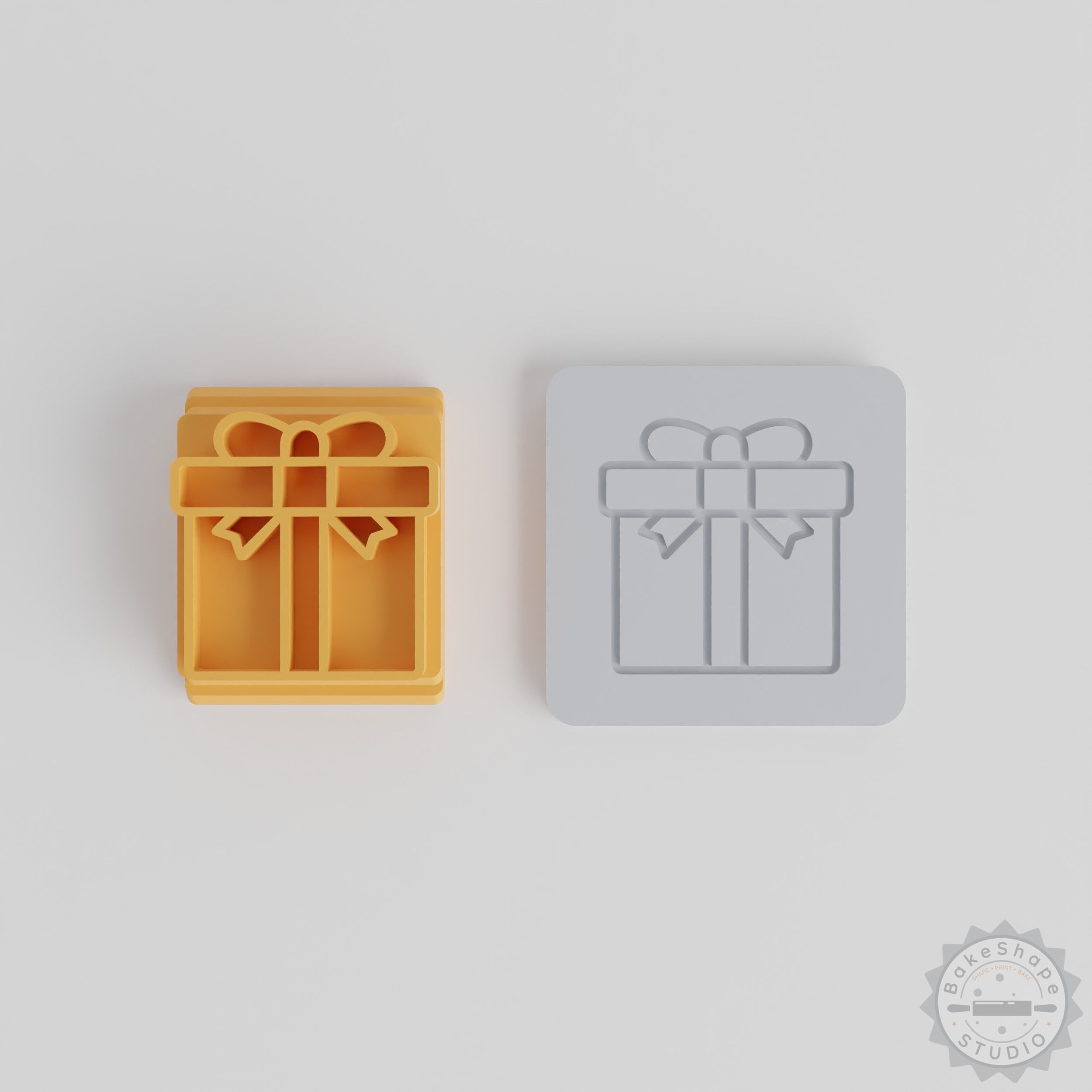 Gift Box Stamp Tile Set, 5 Sizes, Motifs for Clay, Cookies, Fondant