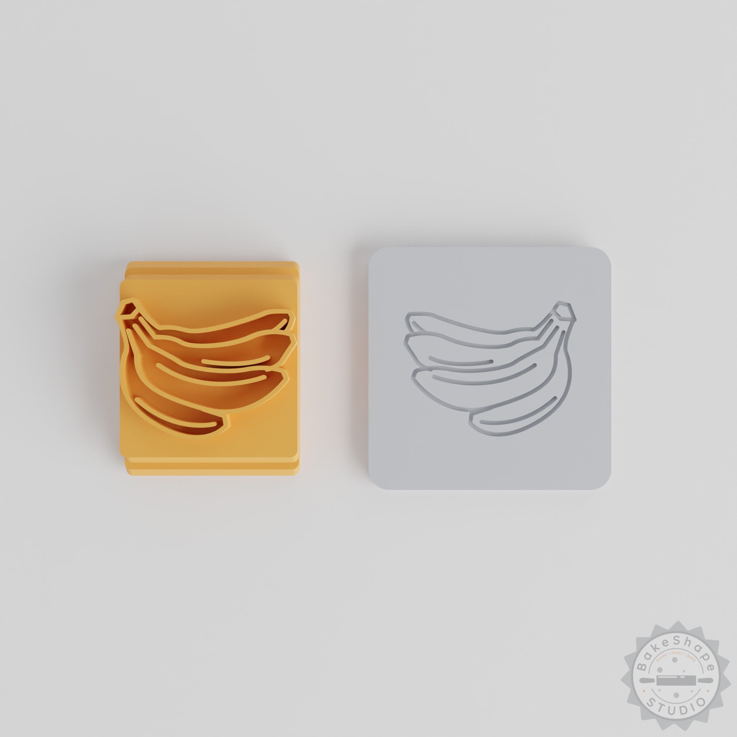 Garden Fresh Banana Stamp Tile Set for Clay & Cookies, 5 Motif Sizes: 20-40mm