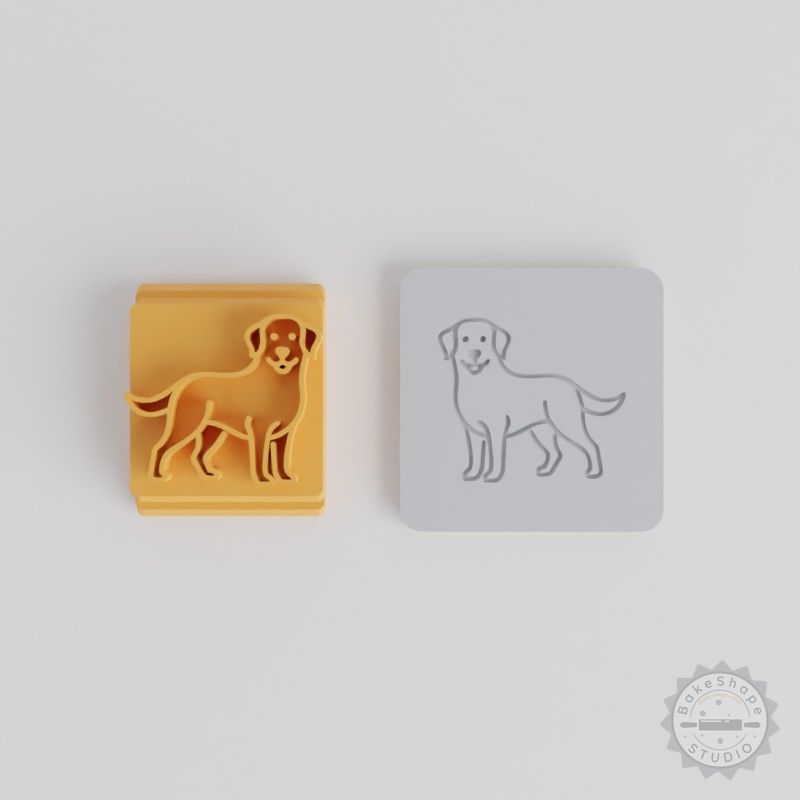 Golden Retriever Stamp Tile Set, 5 Sizes for Clay, Cookies, Fondant, Perfect Dog Motif Design