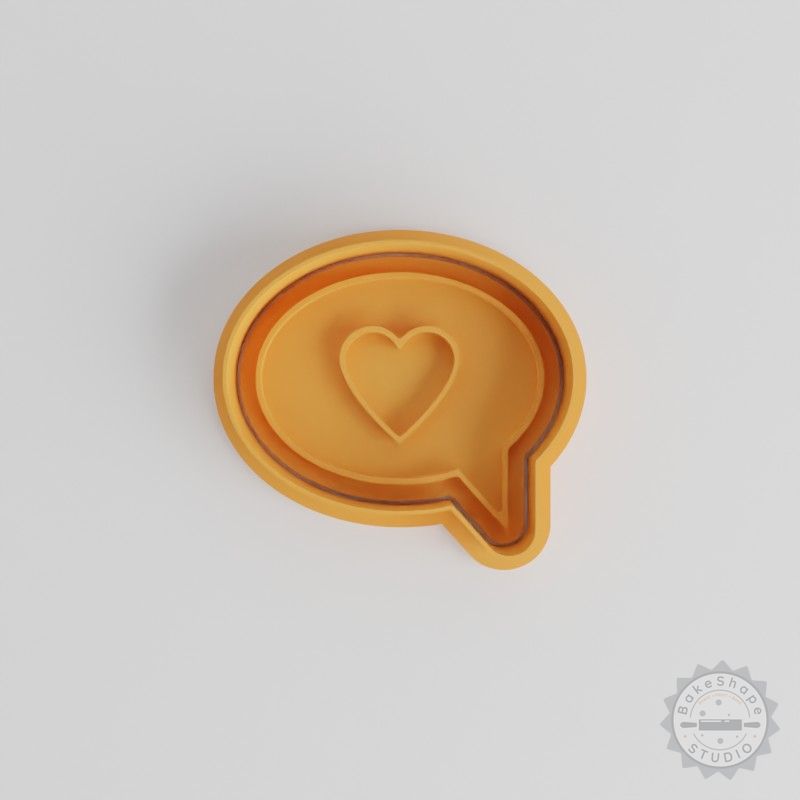 Romantic Chat Cookie Cutter and Stamp Set, 6-Piece Heart Message Baking Tool Kit for Fondant and Cookies