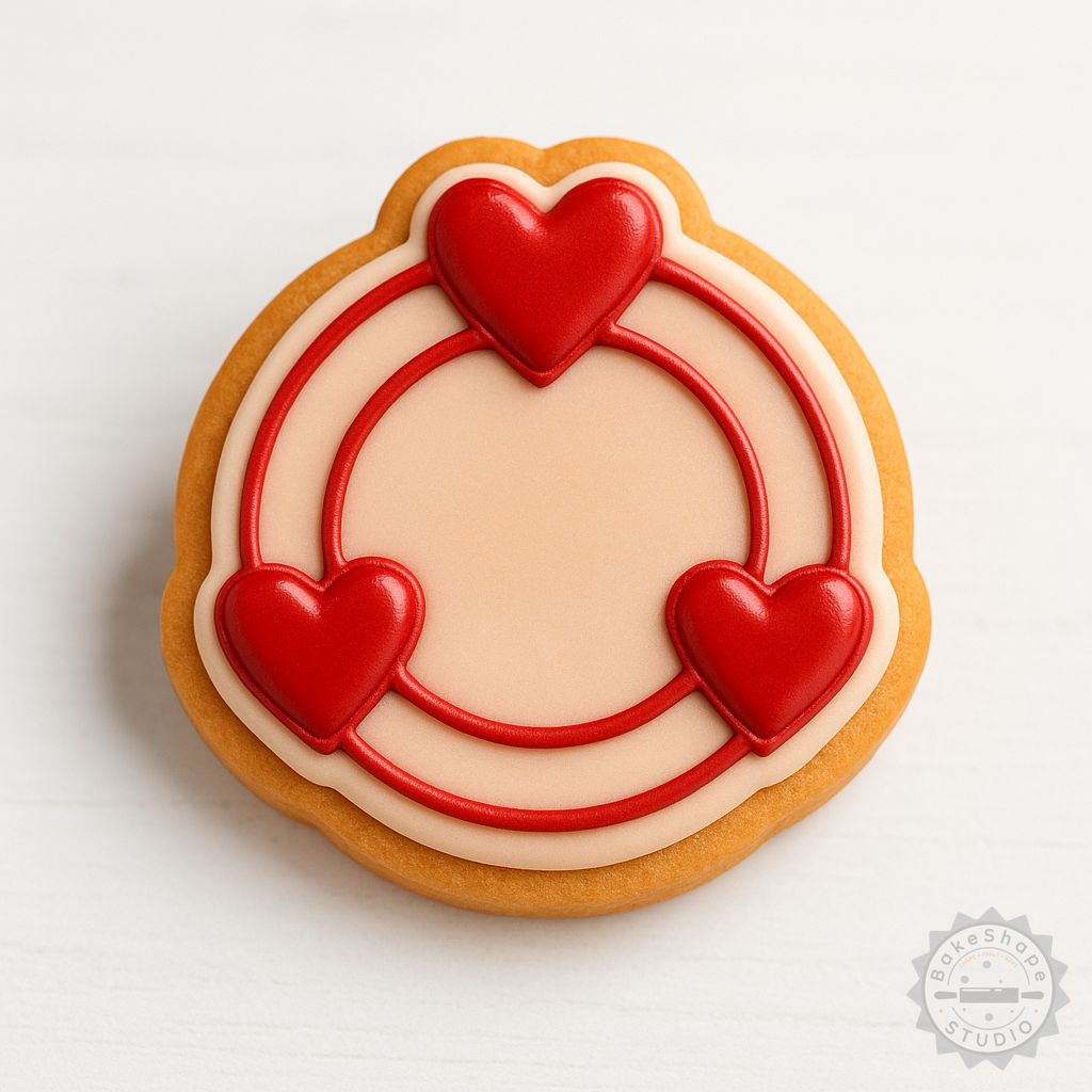 Heart shape cookie cutter and stamp set STL for 3D printing love-themed cookies and decorations