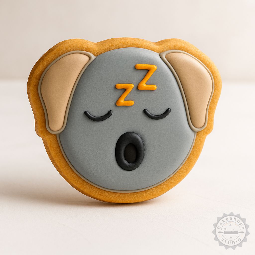 Peaceful Pooch dog cookie cutter and stamp set STL files for 3D printing in small, medium, and large sizes