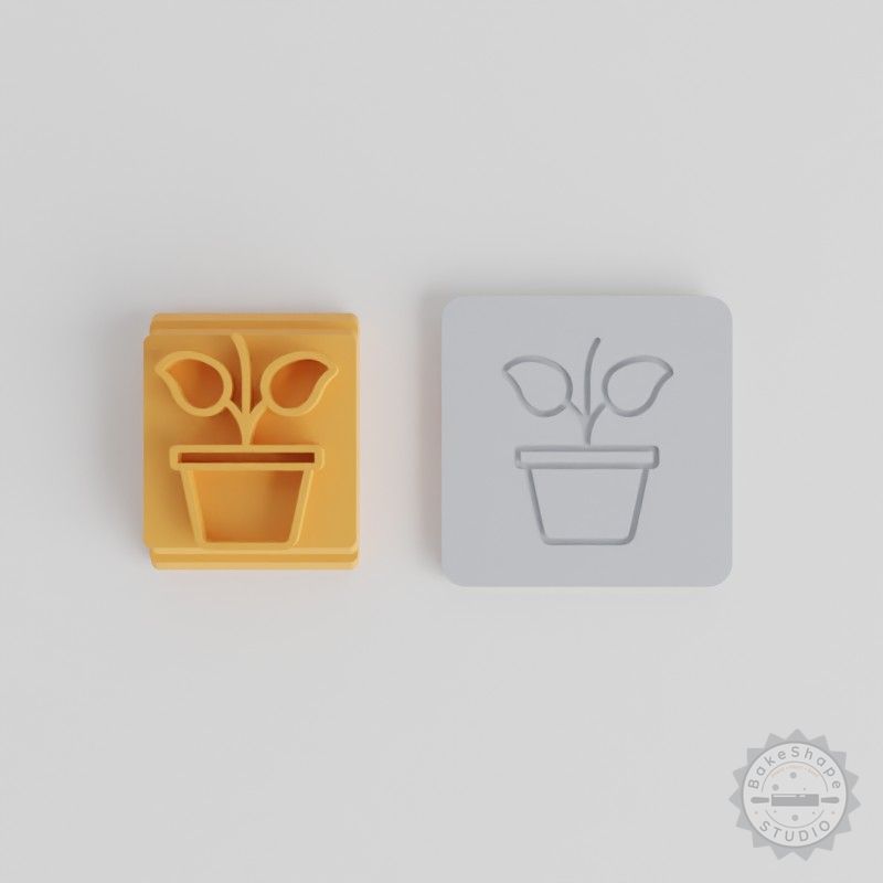 Growing Plant Stamp Tile Set, 5 Sizes, Perfect for Clay and Fondant, Gardening Designs