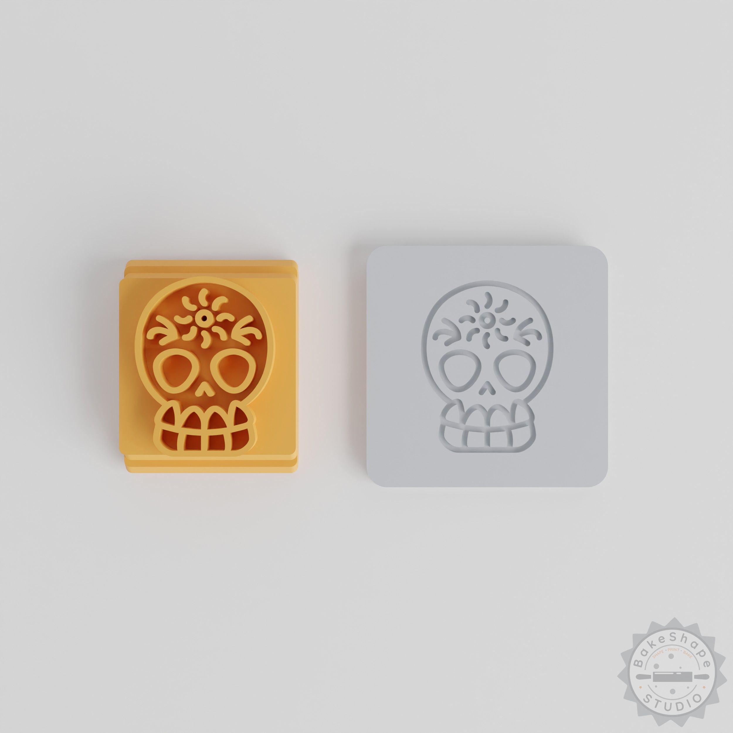 Skull Stamp Tile Set, 5 Sizes (20-40mm), Perfect for Clay, Cookies, Fondant, Day of the Dead Decor