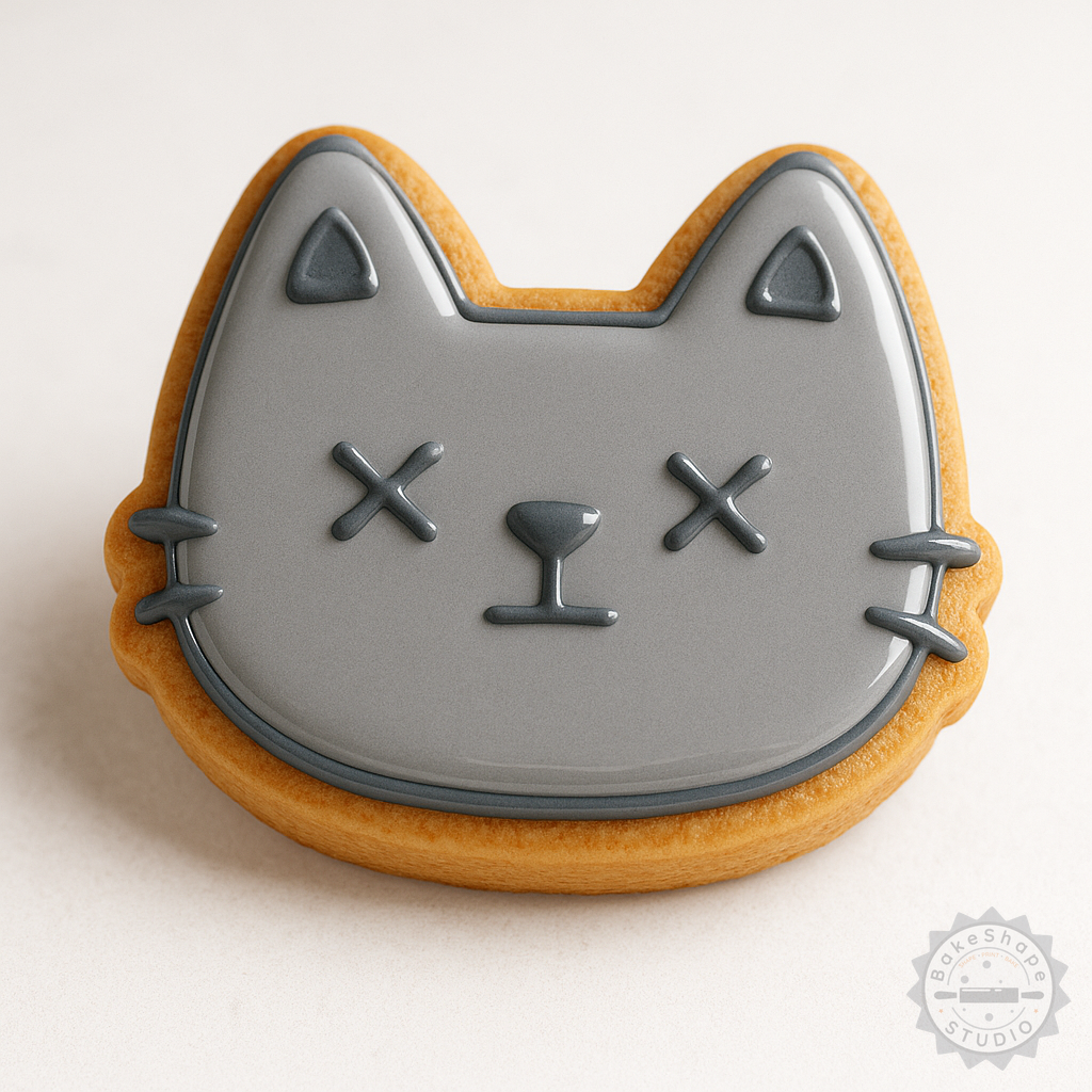Decorated example 1 of Dead Cookie Cutter & Stamp Set, 6-Piece, Fondant & Cookie Mold Shapes in S/M/L Sizes