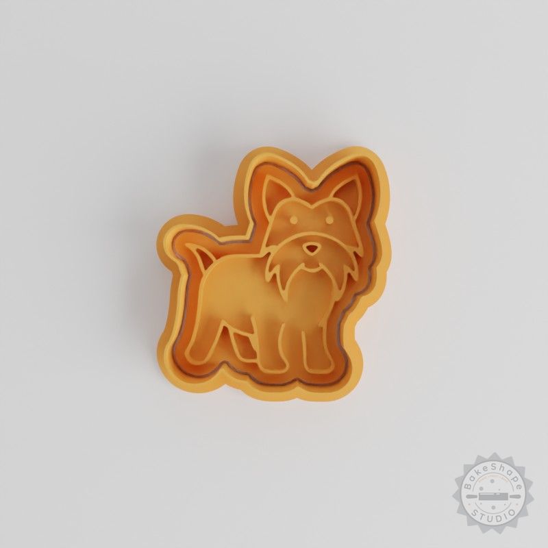 Yorkshire Terrier Cookie Cutter Stamp Set, S/M/L Sizes for Cookies, Fondant - 6 Pieces Dog Breed Shape Cutter