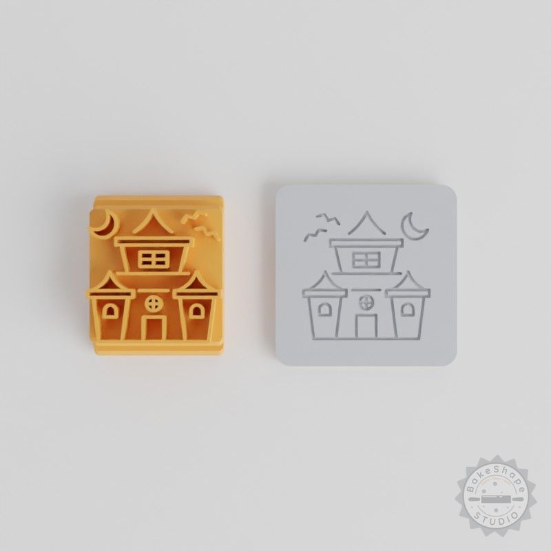 Haunted House Stamp Tile Collection, 5 Motif Sizes, Perfect for Clay, Cookies, Fondant, Halloween Crafting