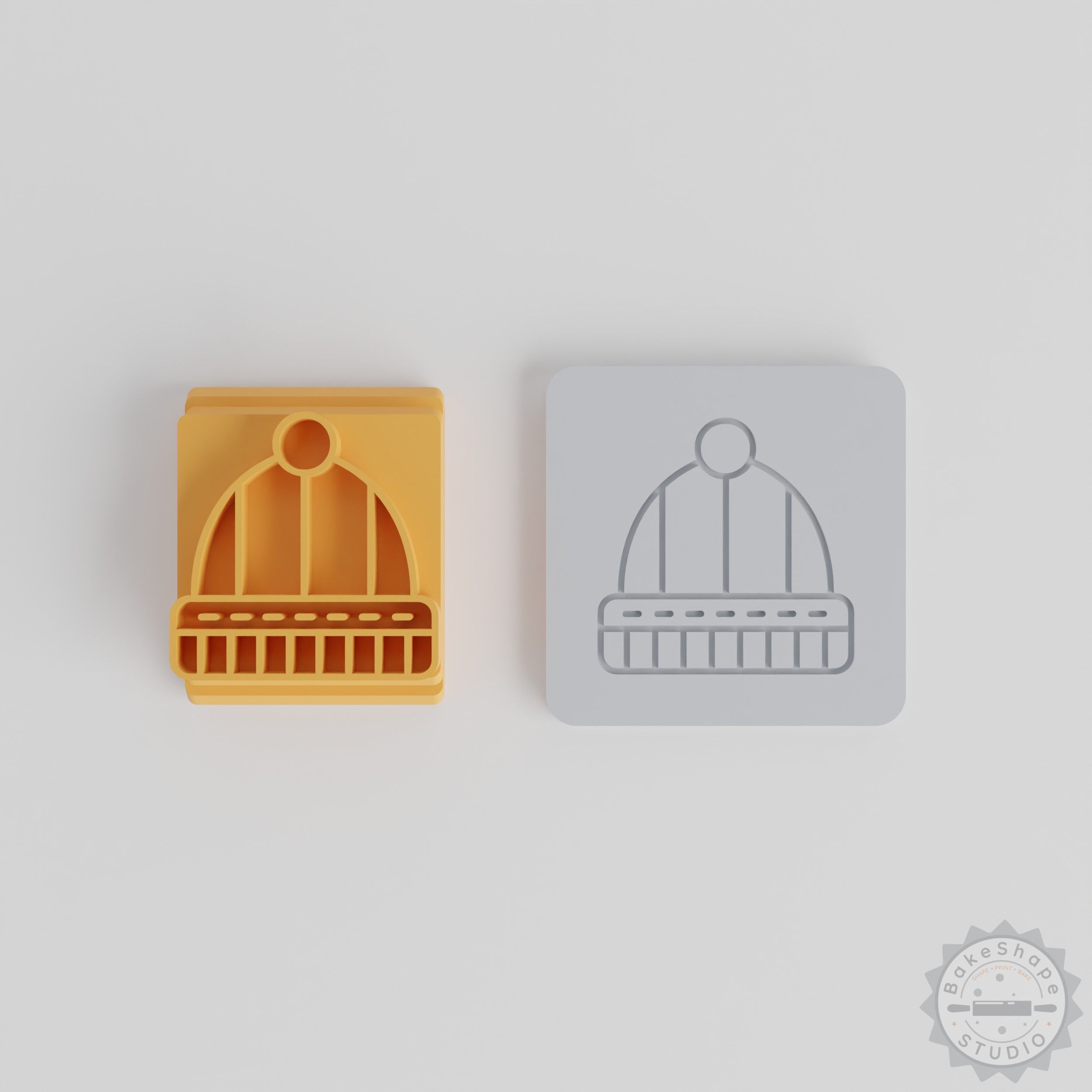 Beanie, Winter Travel Accessory with Motif Stamps for Clay & Cookies, 5-Piece Set