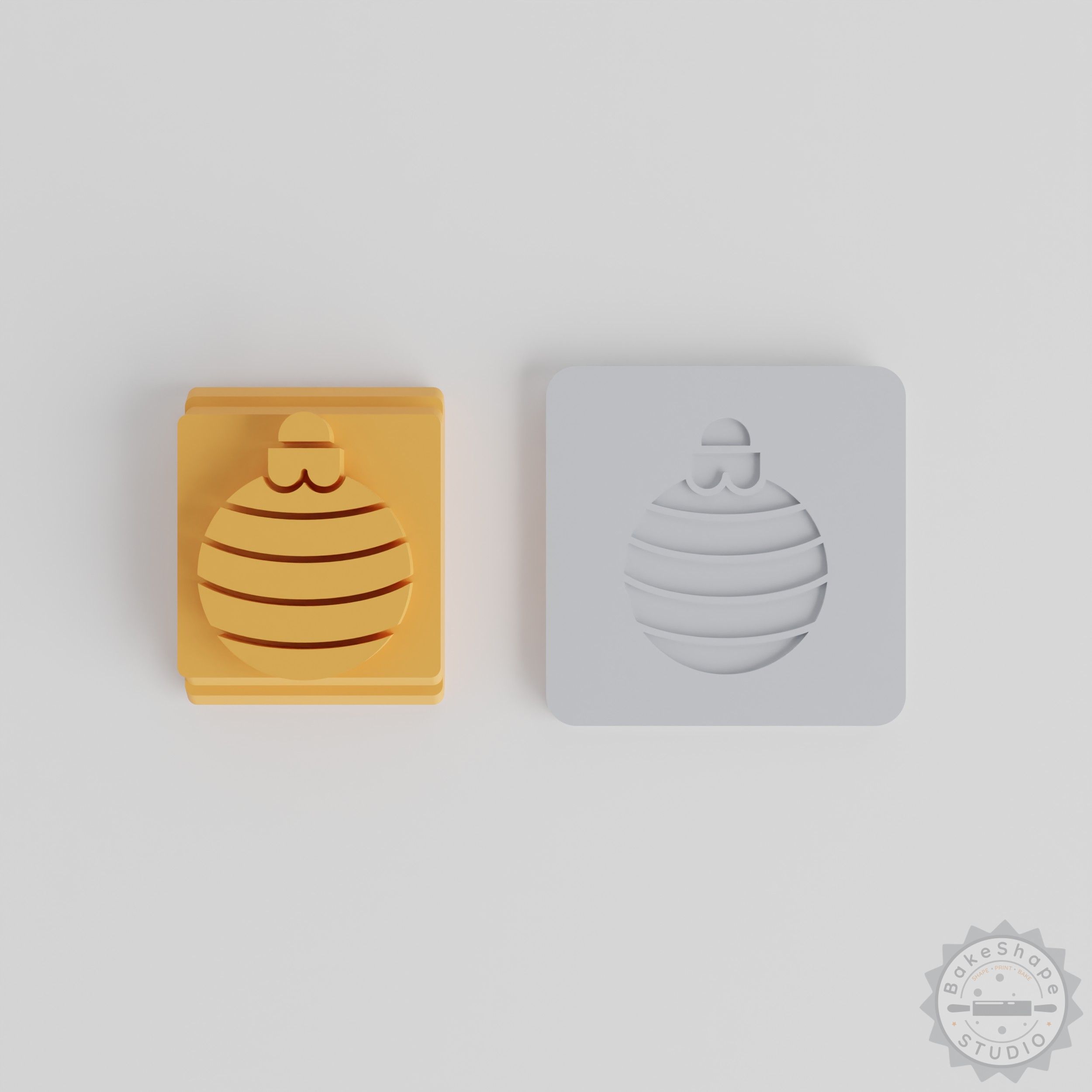 Bauble Stamp Set, 5-Piece Ornament Motif, Perfect for Clay, Cookies, Fondant, Christmas Decoration