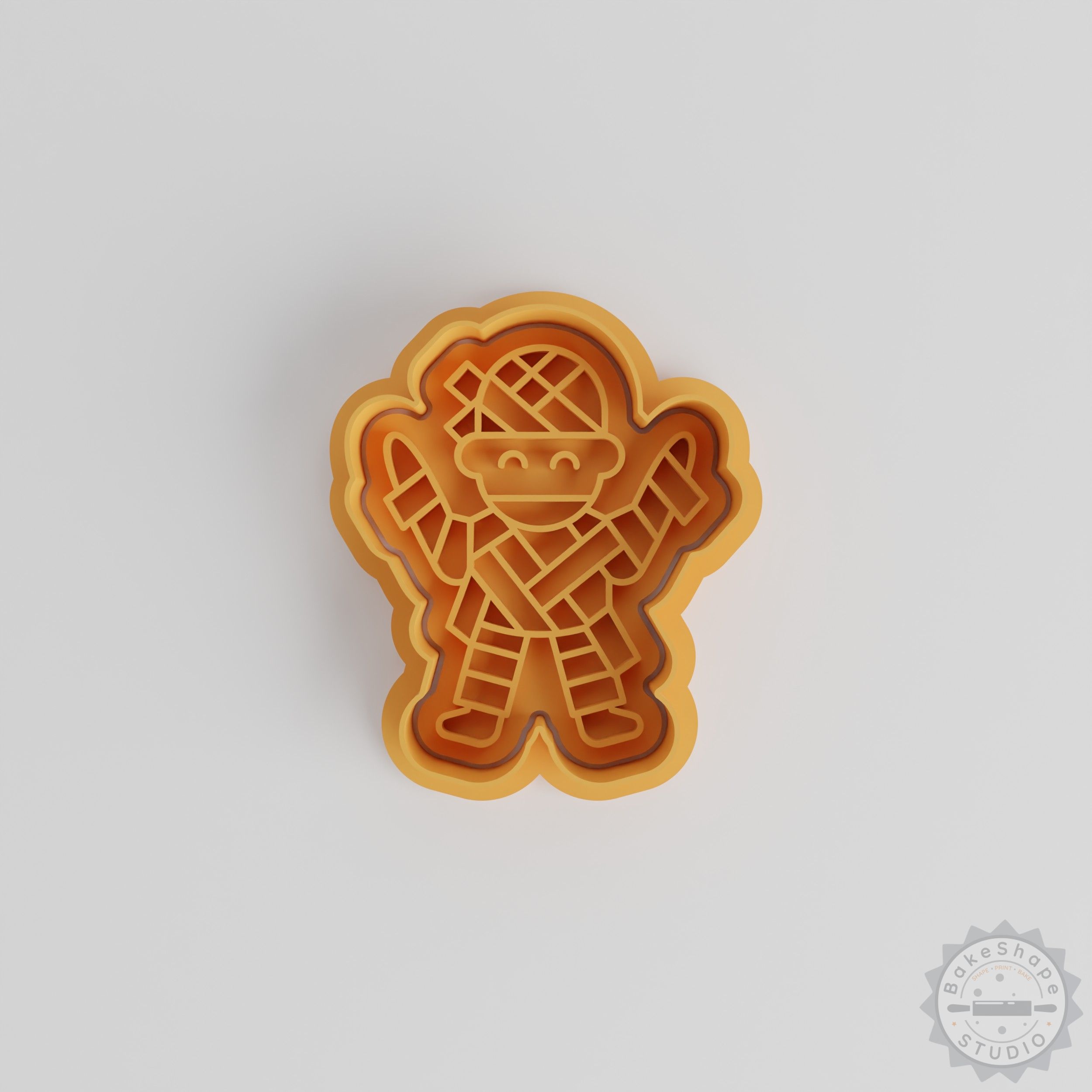 Mummy Shape Cookie Cutter Stamp Set, 3 Sizes, Halloween Horror Baking Tools