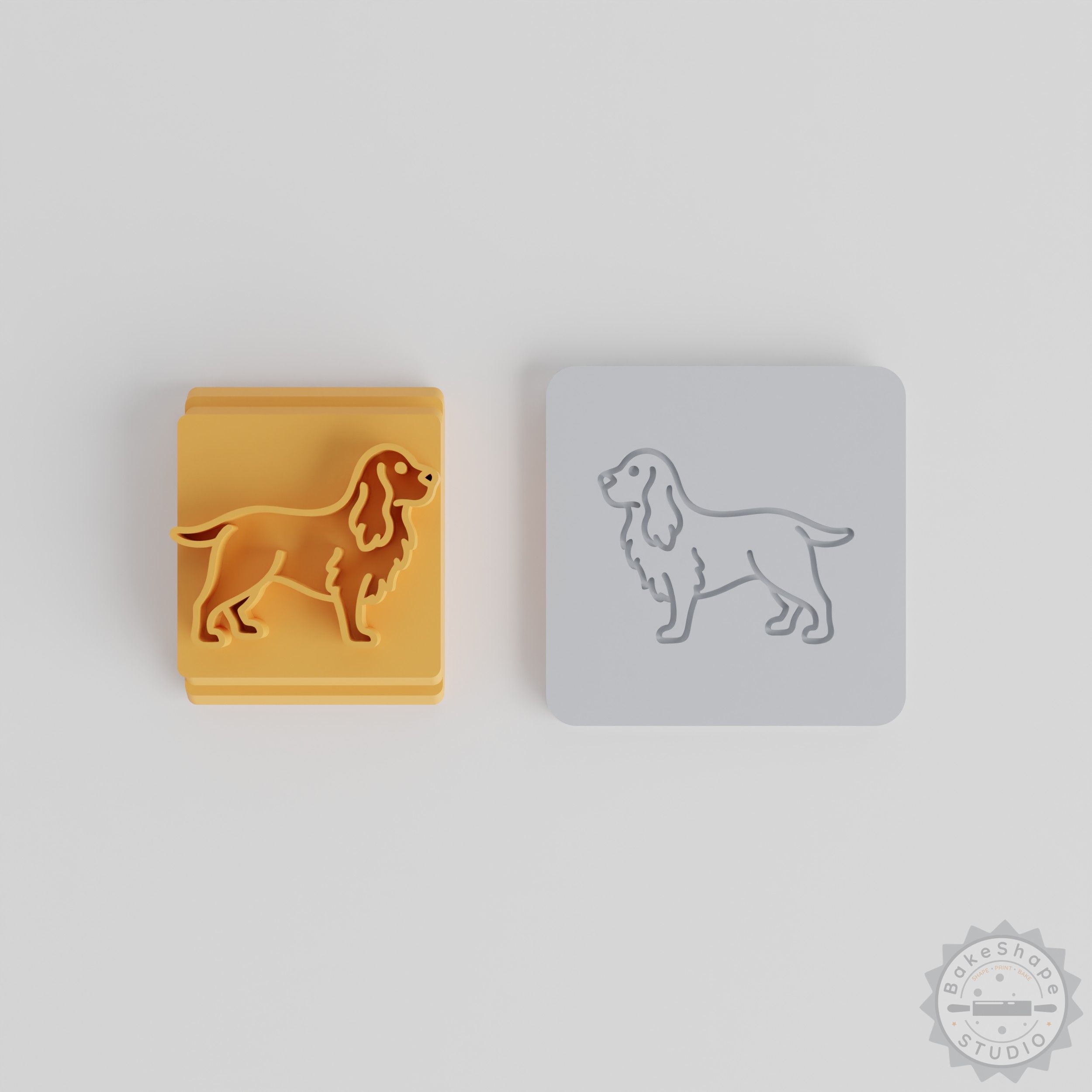 Cocker Spaniel Stamp Tile Set, 5 Sizes for Clay, Cookies, Fondant, Animal Design