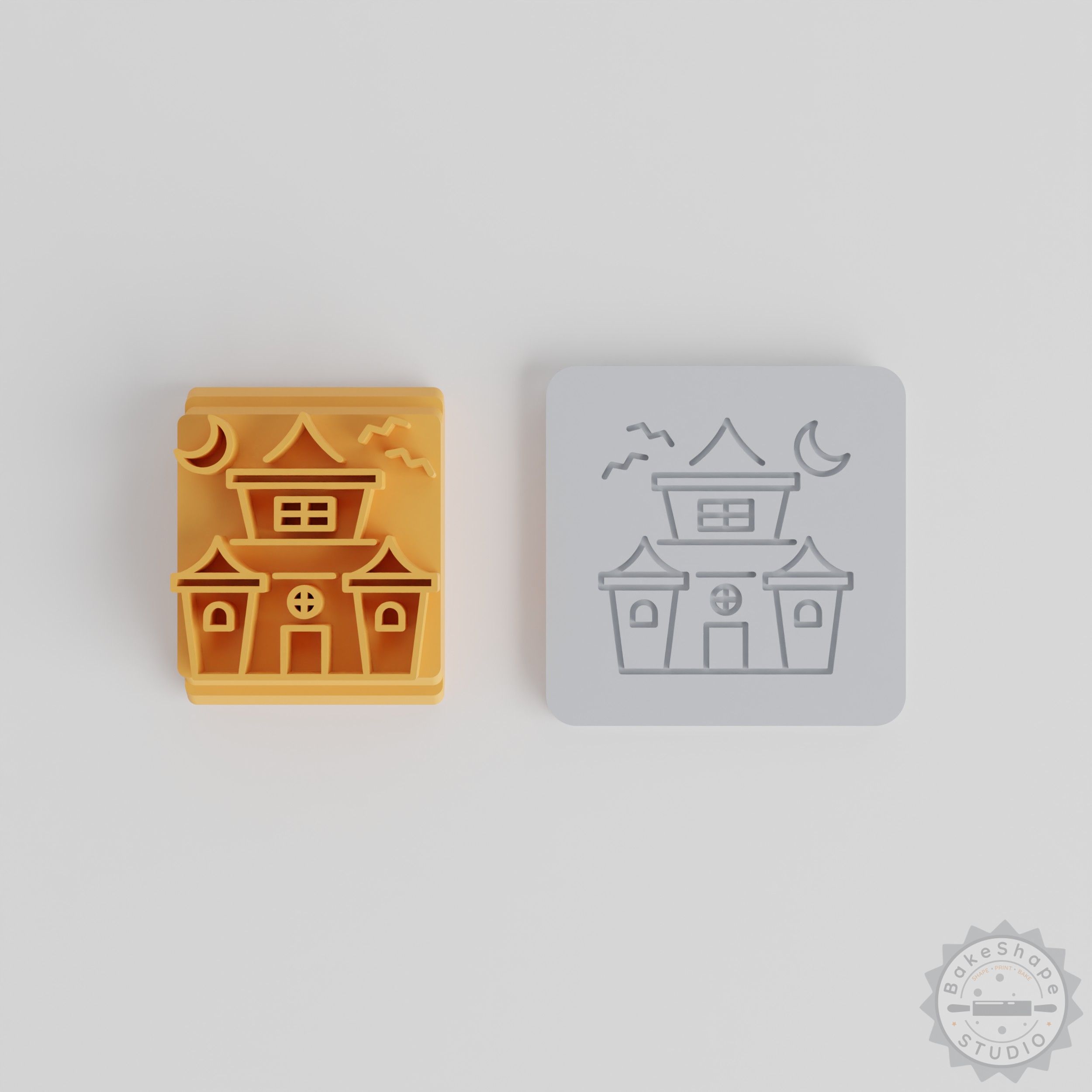 Haunted House Stamp Tile Collection, 5 Motif Sizes, Perfect for Clay, Cookies, Fondant, Halloween Crafting