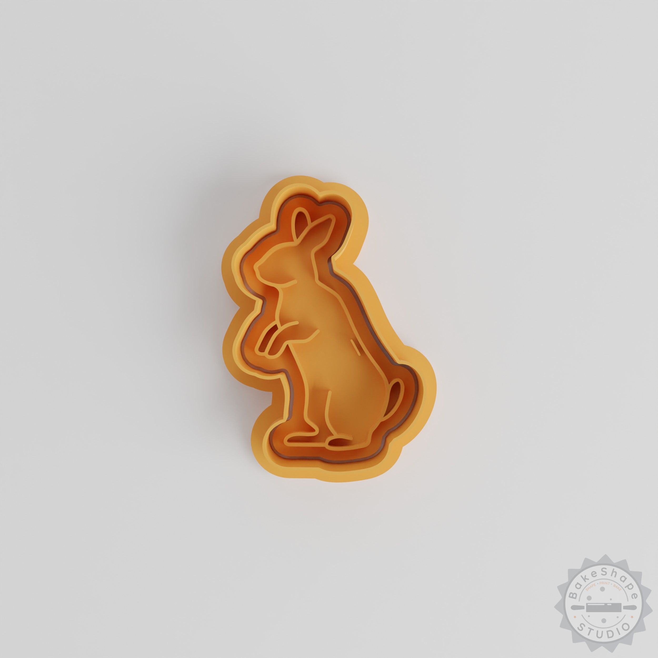 Easter Bunny cookie cutter and stamp set STL for 3D printing with small, medium, and large sizes