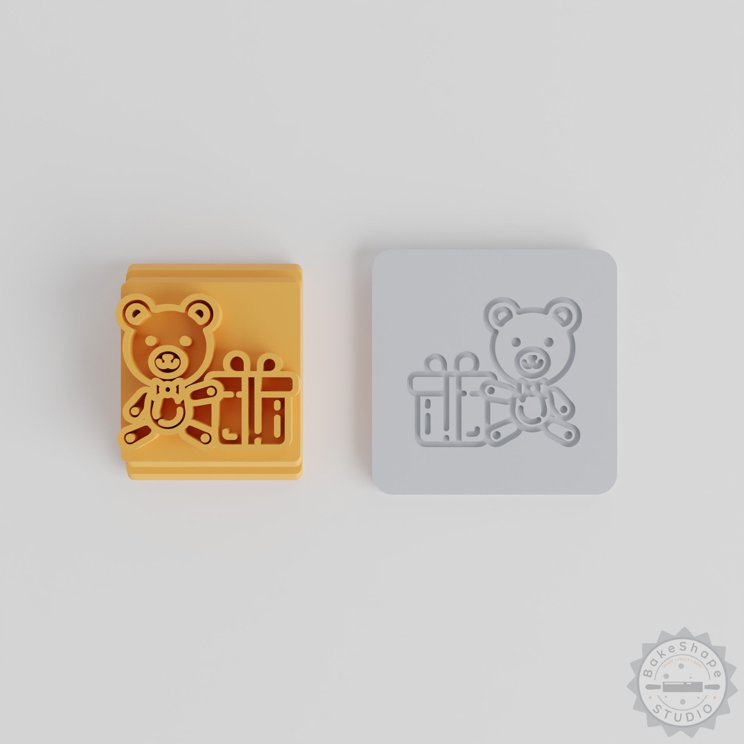Teddy Bear Stamp Tile Set, 5 Sizes, Perfect for Clay, Cookies, Fondant, Christmas Gift